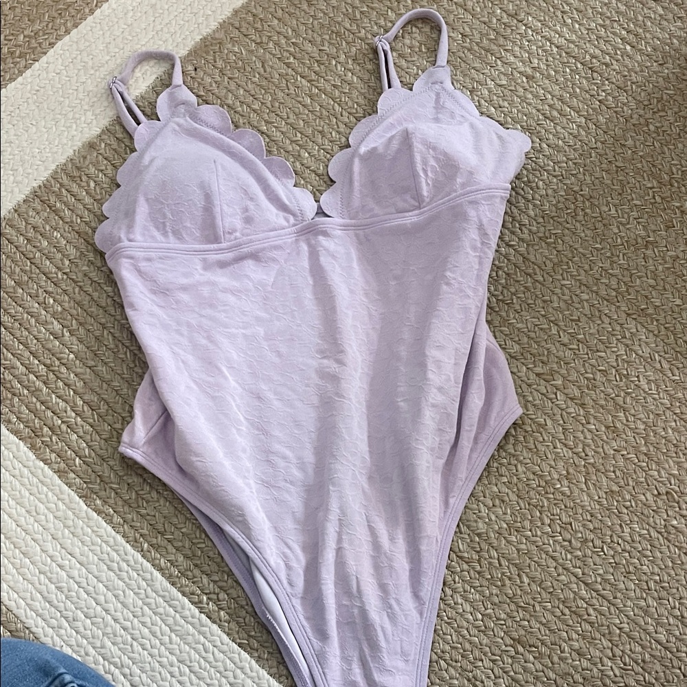 Lavender Scalloped Bodysuit